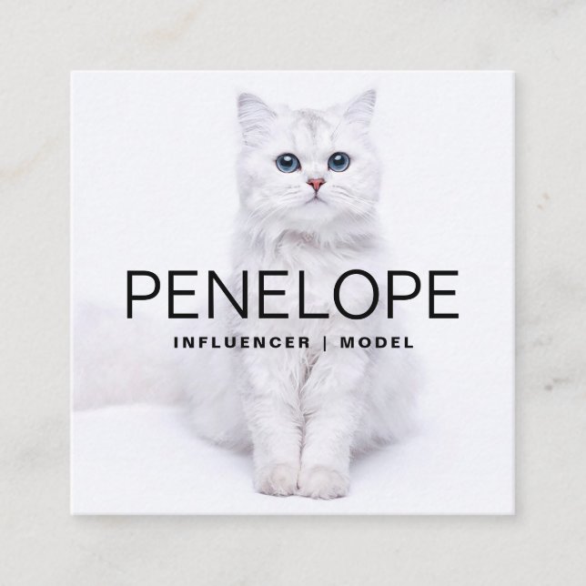 Modern Personlig 2 - fotoskannerbar QR-kod Fyrkantigt Visitkort (Framsida)