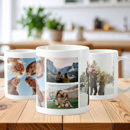 Modern Personlig 4 fotosamling Kaffemugg