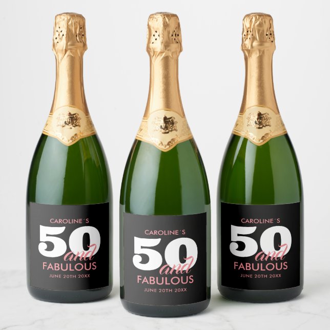 Modern Personlig 50-årsdag  (Flaskor)