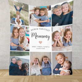 Modern Personlig 8 Fotokollage för Mamma Fleecefilt