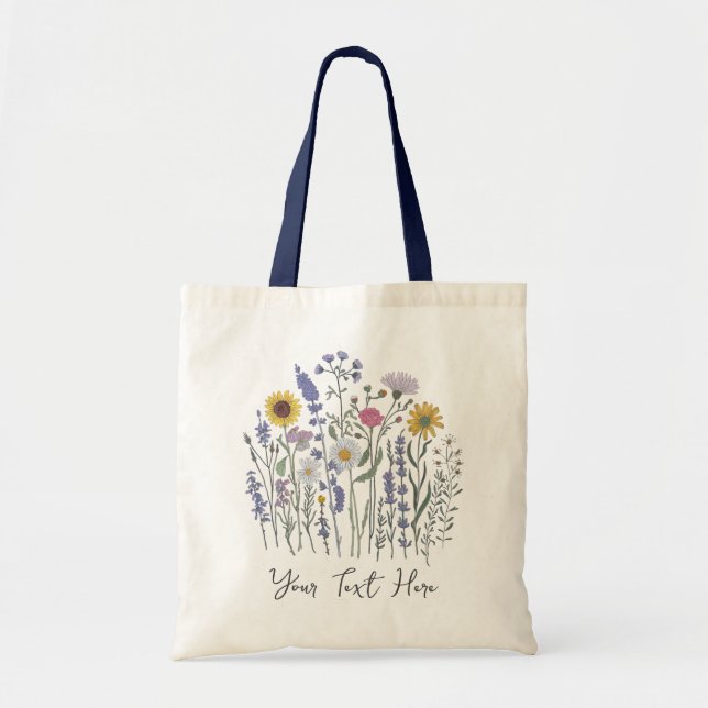 Modern Personlig Akvarell Vildblomma Blommig  Tygkasse (Framsidan)