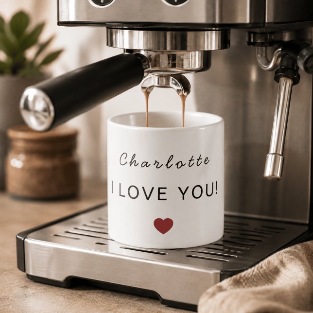 Modern Personlig Alla Hjärtans Dag Espresso Mugg Espressomugg (Skapare uppladdad)