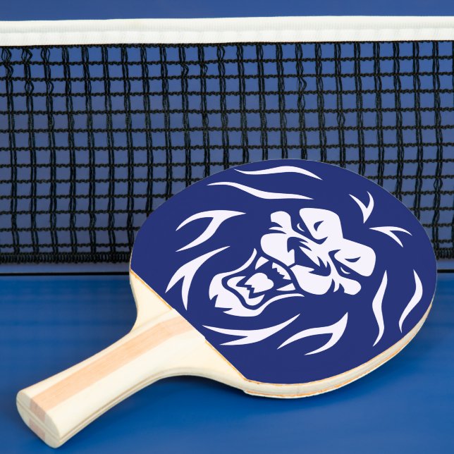 Modern Personlig Arg Lejon Roaring Ansikte Blue Pingisracket (Insitu)