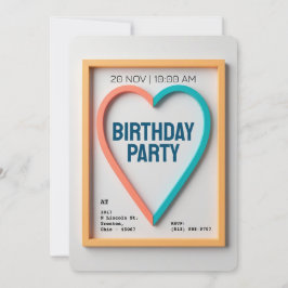 Modern Personlig av minimalistiskt hjärta Inbjudningar