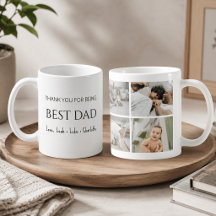 Modern Personlig Bästa Pappa Fotokollage Mugg