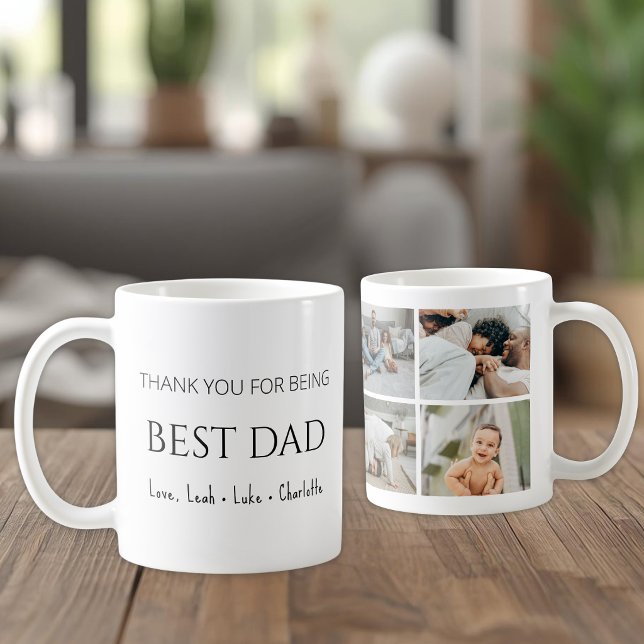 Modern Personlig Bästa Pappa Fotokollage Mugg (Skapare uppladdad)