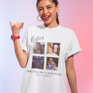 Modern Personlig Bästa vänner 4 Foto T Shirt