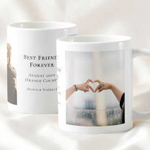 Modern Personlig Bästa Vänner För Evigt 2 Foto Kaffemugg