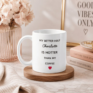 Modern Personlig Bättre Hälften Kaffe Mugg