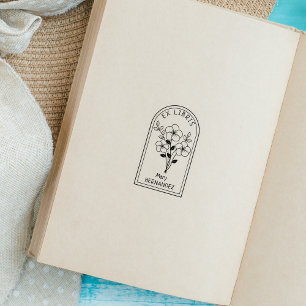 Modern Personlig blomma Ex Libris Stämpel