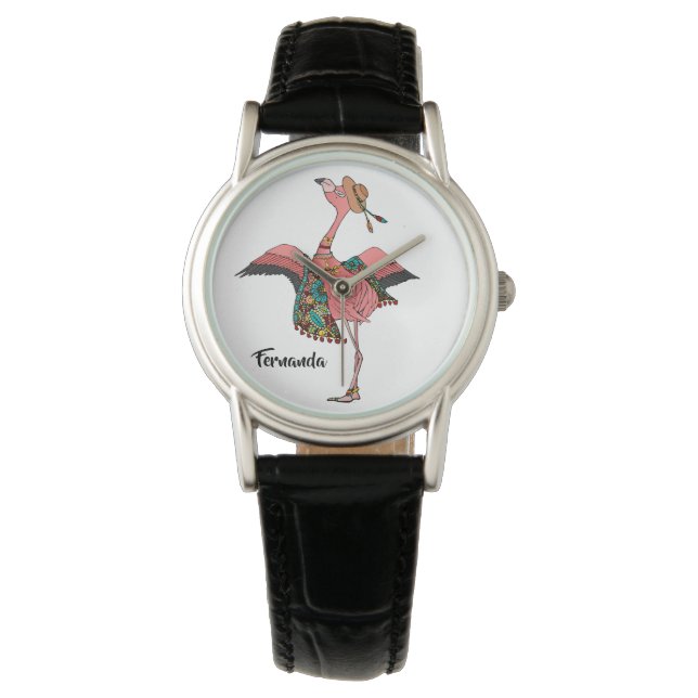 Modern Personlig Bohemian Flamingo Watch Armbandsur (Framsida)