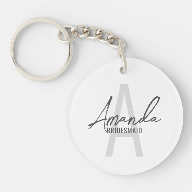 Modern Personlig Bridesmaias Monogram och Namn (Framsidan)