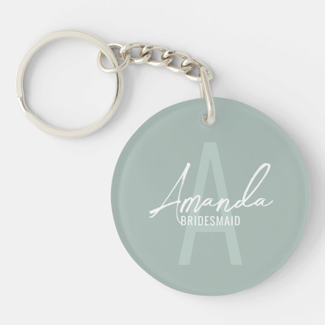 Modern Personlig Bridesmaias Monogram och Namn (Framsidan)