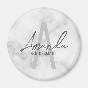 Modern Personlig Bridesmaias Monogram och Namn Magnet