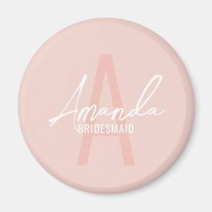 Modern Personlig Bridesmaias Monogram och Namn Magnet