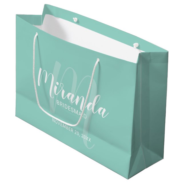 Modern Personlig Bridesmaid Mint-Grönt (Framsidan Vinklad)