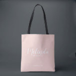 Modern Personlig, bridesmaider Tygkasse<br><div class="desc">Modern Personlig Bridesmaids Tote Bag med personlig bridesmaid's namn i vitt,  modernt typsnitt stil med rubrik och bröllop datum i modernt sans serif-typsnitt stil på  rosa. Även perfekt för Maid of honor,  Flower Girl,  Budens mamma m.fl.</div>