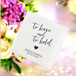 Modern Personlig Bröllop par Namn och datum Pappersservett