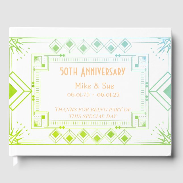 Modern Personlig Bröllopsdag Gästbok (Framsida)