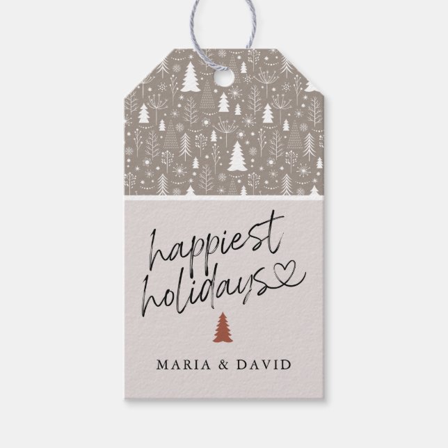 Modern Personlig Calligraphy God Jul Presentetikett (Framsidan)