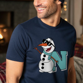 Modern Personlig Cute Snögubbe Winter T Shirt