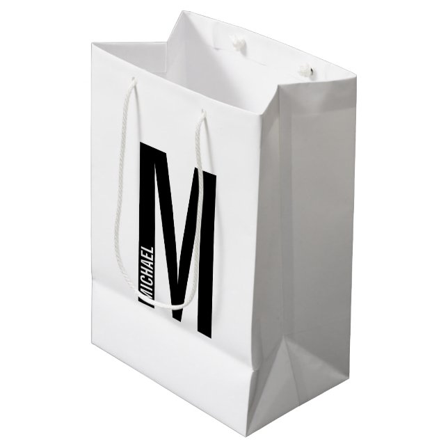 Modern Personlig, djärv Monogram och Namn (Framsidan Vinklad)