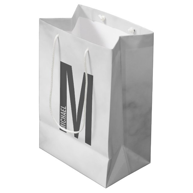 Modern Personlig, djärv Monogram och Namn (Framsidan Vinklad)