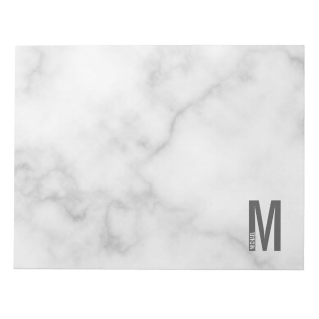 Modern Personlig, djärv Monogram och Namn Anteckningsblock (Framsida)