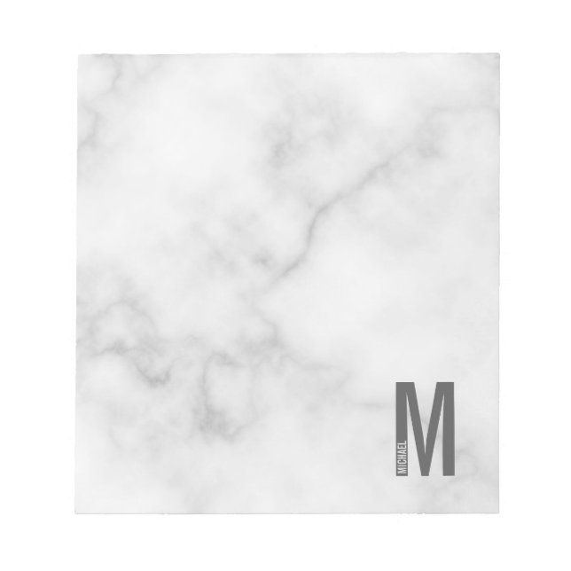 Modern Personlig, djärv Monogram och Namn Anteckningsblock (Framsida)