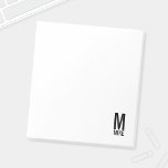 Modern Personlig, djärv Monogram och Namn Anteckningsblock<br><div class="desc">Modern svart och vit,  fetstilt Monogram-design med personlig monogram och namn i modernt fet sans serif-teckensnitt stil.</div>