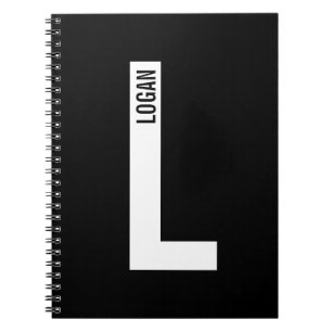 Modern Personlig, djärv Monogram och Namn Anteckningsbok