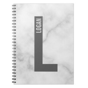 Modern Personlig, djärv Monogram och Namn Anteckningsbok