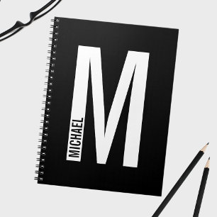 Modern Personlig, djärv Monogram och Namn Anteckningsbok