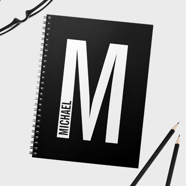 Modern Personlig, djärv Monogram och Namn Anteckningsbok (Skapare uppladdad)