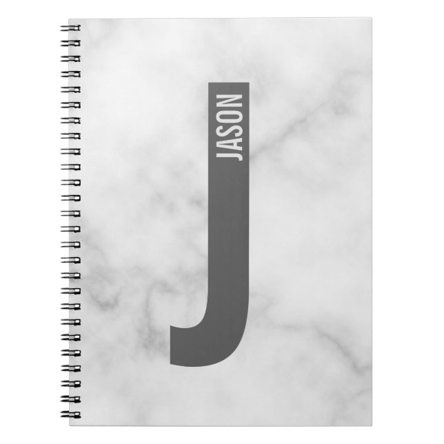 Modern Personlig, djärv Monogram och Namn Anteckningsbok (Framsidan)