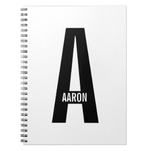 Modern Personlig, djärv Monogram och Namn Anteckningsbok