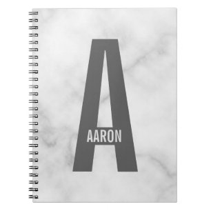 Modern Personlig, djärv Monogram och Namn Anteckningsbok