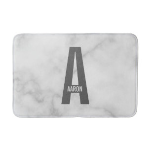 Modern Personlig, djärv Monogram och Namn Badrumsmatta