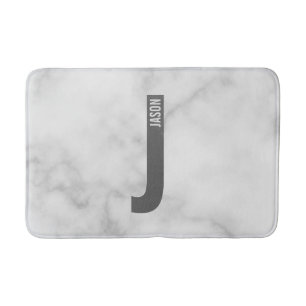 Modern Personlig, djärv Monogram och Namn Badrumsmatta