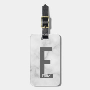 Modern Personlig, djärv Monogram och Namn Bagagebricka