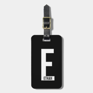 Modern Personlig, djärv Monogram och Namn Bagagebricka