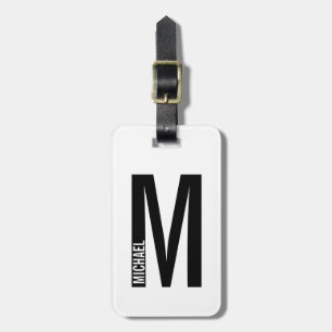 Modern Personlig, djärv Monogram och Namn Bagagebricka
