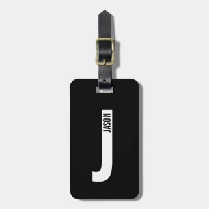Modern Personlig, djärv Monogram och Namn Bagagebricka