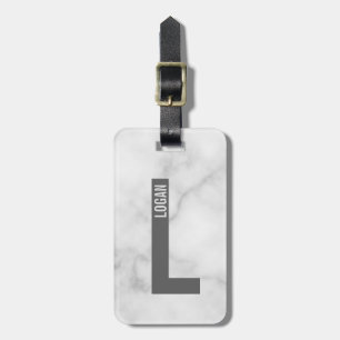 Modern Personlig, djärv Monogram och Namn Bagagebricka