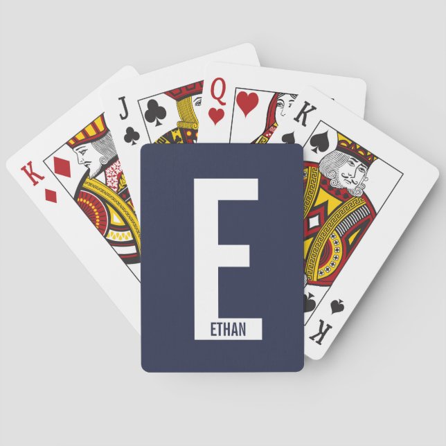 Modern Personlig, djärv Monogram och Namn Casinokort (Baksidan)