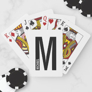 Modern Personlig, djärv Monogram och Namn Casinokort