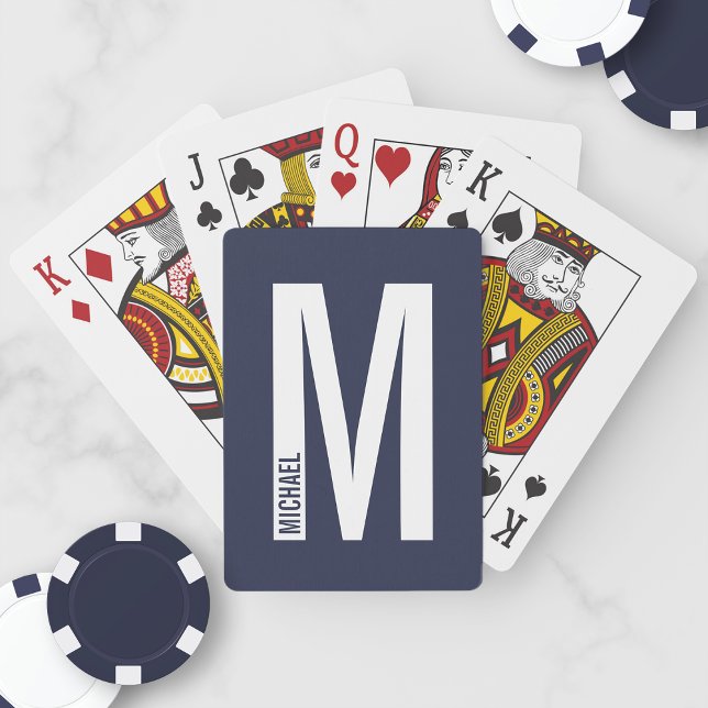 Modern Personlig, djärv Monogram och Namn Casinokort (Skapare uppladdad)