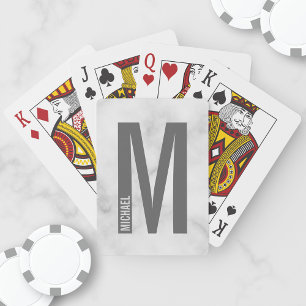 Modern Personlig, djärv Monogram och Namn Casinokort