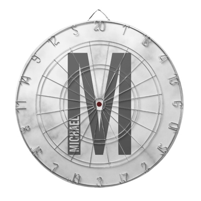 Modern Personlig, djärv Monogram och Namn Darttavla (Framsidan)