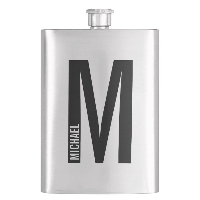 Modern Personlig, djärv Monogram och Namn Fickplunta (Framsidan)